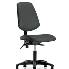 Vinyl Chair - Desk Height with Medium Back, Seat Tilt, & Stationary Glides in Charcoal Trailblazer Vinyl - VDHCH-MB-RG-T1-A0-RG-8605