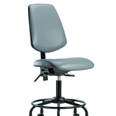 Vinyl Chair - Desk Height with Round Tube Base, Medium Back, & Casters in Storm Supernova Vinyl - VDHCH-MB-RT-T0-A0-RC-8822