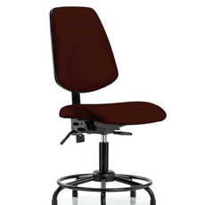 Vinyl Chair - Desk Height with Round Tube Base, Medium Back, & Stationary Glides in Burgundy Trailblazer Vinyl - VDHCH-MB-RT-T0-A0-RG-8569