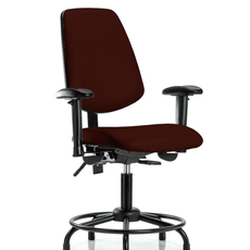 Vinyl Chair - Desk Height with Round Tube Base, Medium Back, Adjustable Arms, & Stationary Glides in Burgundy Trailblazer Vinyl - VDHCH-MB-RT-T0-A1-RG-8569