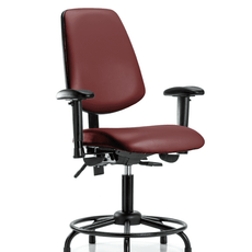 Vinyl Chair - Desk Height with Round Tube Base, Medium Back, Adjustable Arms, & Stationary Glides in Borscht Supernova Vinyl - VDHCH-MB-RT-T0-A1-RG-8815