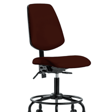 Vinyl Chair - Desk Height with Round Tube Base, Medium Back, Seat Tilt, & Casters in Burgundy Trailblazer Vinyl - VDHCH-MB-RT-T1-A0-RC-8569