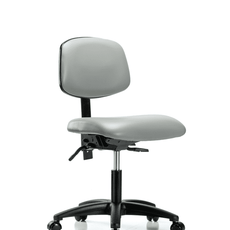 Vinyl Chair - Desk Height with Casters in Dove Trailblazer Vinyl - VDHCH-RG-T0-A0-RC-8567