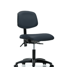 Vinyl Chair - Desk Height with Casters in Imperial Blue Trailblazer Vinyl - VDHCH-RG-T0-A0-RC-8582