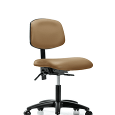 Vinyl Chair - Desk Height with Casters in Taupe Trailblazer Vinyl - VDHCH-RG-T0-A0-RC-8584