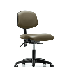 Vinyl Chair - Desk Height with Casters in Taupe Supernova Vinyl - VDHCH-RG-T0-A0-RC-8809