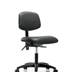 Vinyl Chair - Desk Height with Casters in Carbon Supernova Vinyl - VDHCH-RG-T0-A0-RC-8823