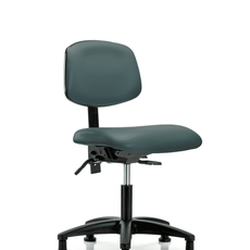 Vinyl Chair - Desk Height with Stationary Glides in Colonial Blue Trailblazer Vinyl - VDHCH-RG-T0-A0-RG-8546