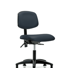 Vinyl Chair - Desk Height with Stationary Glides in Imperial Blue Trailblazer Vinyl - VDHCH-RG-T0-A0-RG-8582