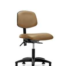 Vinyl Chair - Desk Height with Stationary Glides in Taupe Trailblazer Vinyl - VDHCH-RG-T0-A0-RG-8584