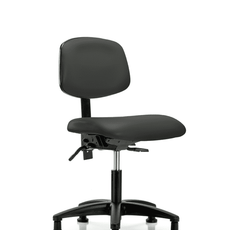 Vinyl Chair - Desk Height with Stationary Glides in Charcoal Trailblazer Vinyl - VDHCH-RG-T0-A0-RG-8605