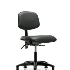 Vinyl Chair - Desk Height with Stationary Glides in Carbon Supernova Vinyl - VDHCH-RG-T0-A0-RG-8823