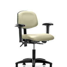 Vinyl Chair - Desk Height with Adjustable Arms & Stationary Glides in Adobe White Trailblazer Vinyl - VDHCH-RG-T0-A1-RG-8501