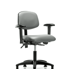 Vinyl Chair - Desk Height with Adjustable Arms & Stationary Glides in Sterling Supernova Vinyl - VDHCH-RG-T0-A1-RG-8840