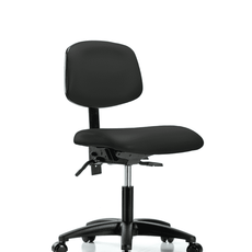 Vinyl Chair - Desk Height with Seat Tilt & Casters in Black Trailblazer Vinyl - VDHCH-RG-T1-A0-RC-8540