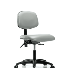 Vinyl Chair - Desk Height with Seat Tilt & Casters in Dove Trailblazer Vinyl - VDHCH-RG-T1-A0-RC-8567