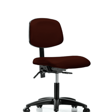 Vinyl Chair - Desk Height with Seat Tilt & Casters in Burgundy Trailblazer Vinyl - VDHCH-RG-T1-A0-RC-8569