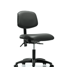 Vinyl Chair - Desk Height with Seat Tilt & Casters in Carbon Supernova Vinyl - VDHCH-RG-T1-A0-RC-8823