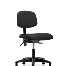 Vinyl Chair - Desk Height with Seat Tilt & Stationary Glides in Black Trailblazer Vinyl - VDHCH-RG-T1-A0-RG-8540