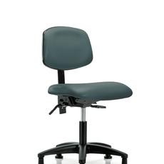 Vinyl Chair - Desk Height with Seat Tilt & Stationary Glides in Colonial Blue Trailblazer Vinyl - VDHCH-RG-T1-A0-RG-8546