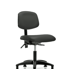 Vinyl Chair - Desk Height with Seat Tilt & Stationary Glides in Charcoal Trailblazer Vinyl - VDHCH-RG-T1-A0-RG-8605