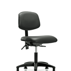 Vinyl Chair - Desk Height with Seat Tilt & Stationary Glides in Carbon Supernova Vinyl - VDHCH-RG-T1-A0-RG-8823