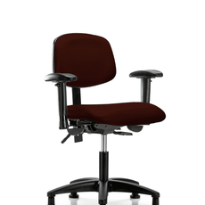 Vinyl Chair - Desk Height with Seat Tilt, Adjustable Arms, & Stationary Glides in Burgundy Trailblazer Vinyl - VDHCH-RG-T1-A1-RG-8569