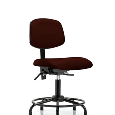 Vinyl Chair - Desk Height with Round Tube Base & Stationary Glides in Burgundy Trailblazer Vinyl - VDHCH-RT-T0-A0-RG-8569