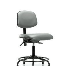 Vinyl Chair - Desk Height with Round Tube Base & Stationary Glides in Sterling Supernova Vinyl - VDHCH-RT-T0-A0-RG-8840