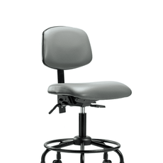 Vinyl Chair - Desk Height with Round Tube Base, Seat Tilt, & Casters in Sterling Supernova Vinyl - VDHCH-RT-T1-A0-RC-8840