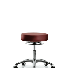 Vinyl Stool without Back Chrome - Desk Height with Casters in Taupe Supernova Vinyl - VDHSO-CR-CC-8815
