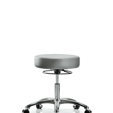 Vinyl Stool without Back Chrome - Desk Height with Casters in Sterling Supernova Vinyl - VDHSO-CR-CC-8840