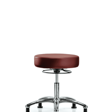 Vinyl Stool without Back Chrome - Desk Height with Stationary Glides in Taupe Supernova Vinyl - VDHSO-CR-RG-8815