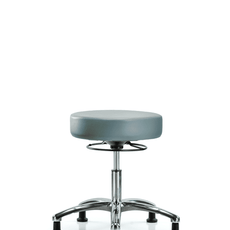 Vinyl Stool without Back Chrome - Desk Height with Stationary Glides in Storm Supernova Vinyl - VDHSO-CR-RG-8822