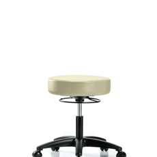 Vinyl Stool without Back - Desk Height with Casters in Adobe White Trailblazer Vinyl - VDHSO-RG-RC-8501