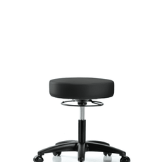 Vinyl Stool without Back - Desk Height with Casters in Black Trailblazer Vinyl - VDHSO-RG-RC-8540