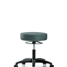 Vinyl Stool without Back - Desk Height with Casters in Colonial Blue Trailblazer Vinyl - VDHSO-RG-RC-8546