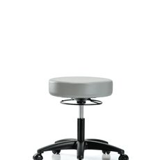 Vinyl Stool without Back - Desk Height with Casters in Dove Trailblazer Vinyl - VDHSO-RG-RC-8567