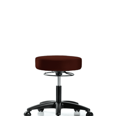 Vinyl Stool without Back - Desk Height with Casters in Burgundy Trailblazer Vinyl - VDHSO-RG-RC-8569