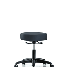 Vinyl Stool without Back - Desk Height with Casters in Imperial Blue Trailblazer Vinyl - VDHSO-RG-RC-8582