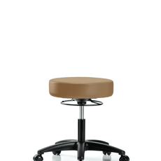 Vinyl Stool without Back - Desk Height with Casters in Taupe Trailblazer Vinyl - VDHSO-RG-RC-8584