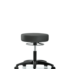 Vinyl Stool without Back - Desk Height with Casters in Charcoal Trailblazer Vinyl - VDHSO-RG-RC-8605