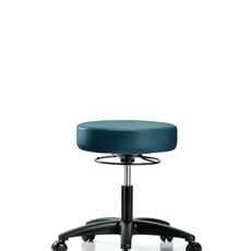 Vinyl Stool without Back - Desk Height with Casters in Marine Blue Supernova Vinyl - VDHSO-RG-RC-8801