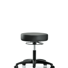 Vinyl Stool without Back - Desk Height with Casters in Carbon Supernova Vinyl - VDHSO-RG-RC-8823
