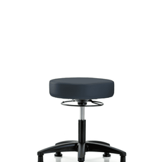 Vinyl Stool without Back - Desk Height with Stationary Glides in Imperial Blue Trailblazer Vinyl - VDHSO-RG-RG-8582