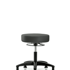 Vinyl Stool without Back - Desk Height with Stationary Glides in Charcoal Trailblazer Vinyl - VDHSO-RG-RG-8605