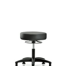 Vinyl Stool without Back - Desk Height with Stationary Glides in Carbon Supernova Vinyl - VDHSO-RG-RG-8823