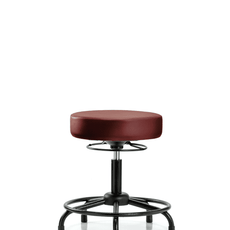 Vinyl Stool without Back - Desk Height with Round Tube Base & Stationary Glides in Taupe Supernova Vinyl - VDHSO-RT-RG-8815