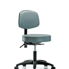Vinyl Stool with Back - Desk Height with Casters in Storm Supernova Vinyl - VDHST-RG-T0-RC-8822
