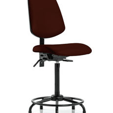 Vinyl Chair - High Bench Height with Round Tube Base, Medium Back, & Stationary Glides in Burgundy Trailblazer Vinyl - VHBCH-MB-RT-T0-A0-RG-8569